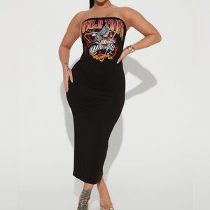 Strapless knit midi sundress